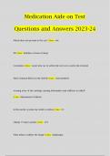 Medication Aide on Test Questions and Answers 2023-24
