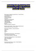 Shadow Health-Focused Exam Abdominal Pain With Complete Solution &commat; 2023