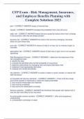 CFP Exam - Risk Management&comma; Insurance&comma;  and Employee Benefits Planning with  Complete Solutions 2023