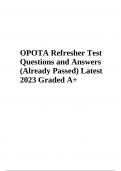 OPOTA Refresher Test Exam Questions and Answers Latest 2023 &lpar;Already Graded A&plus;&rpar;