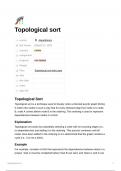 summary - Topological sort