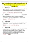 Nurs 6521n-55 Advanced Pharmacology Week 11  Final Exam Question and Correct Answers  &lpar;Graded A&plus;&rpar;