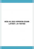 HESI A2 2023 VERSION EXAM- LATEST | A+ RATED