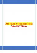 ATI TEAS VI Practice Test Q&A RATED A+  