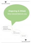 Zingeving en Ethiek verslag minor Intensief klinische zorg HVA (9,4!!!)