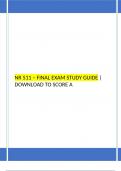 NR 511 – FINAL EXAM STUDY GUIDE | DOWNLOAD TO SCORE A