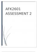AFK2601- Assessment 2- Questions and answers