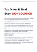 Top Driver IL Final  Exam 100% SOLUTION