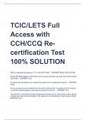 TCIC&sol;LETS Full  Access with  CCH&sol;CCQ Recertification Test 100&percnt; SOLUTION