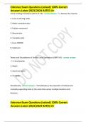 Entrance Exam Questions &lpar;solved&rpar; 100&percnt; Correct Answers Latest 2023&sol;2024 RATED A&plus;
