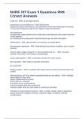 NURS 307 Exam 1 Questions With Correct Answers 