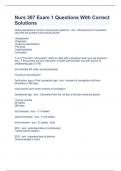 Nurs 307 Exam 1 Questions With Correct Solutions 