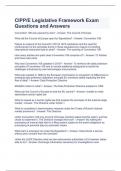 CIPP/E Legislative Framework Exam Questions and Answers