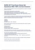NURS 307 Final Exam Study Set Questions With 100&percnt; Correct Answers 