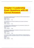 Chapter 3 Leadership Exam Questions with All Correct Answers