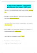 HOSA clinical nursing competition questions and answers 100&percnt; pass
