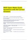 PADI Open Water Exam Questions with All Correct Answers
