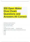 SSI Open Water Diver Exam Questions and Answers All Correct 