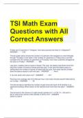 TSI Math Exam Questions with All Correct Answers 