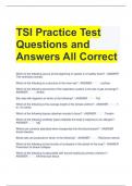 TSI Practice Test Questions and Answers All Correct 