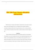 PSY 250 Final, Person Situation Interactions