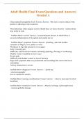 Adult Health Final Exam Questions and Answers&vert; Graded A