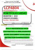 LCP4804 PORTFOLIO MEMO - MAY/JUNE 2023 - SEMESTER 1 - UNISA (DETAILED ANSWERS WITH FOOTNOTES AND A BIBLIOGRAPHY - DISTINCTION GUARANTEED!)