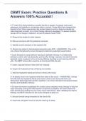 CBMT Exam&colon; Practice Questions & Answers 100&percnt; Accurate&excl;&excl;