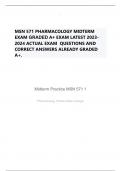 MSN 571 PHARMACOLOGY MIDTERM EXAM GRADED A+ EXAM LATEST 2023-2024 ACTUAL EXAM  QUESTIONS AND CORRECT ANSWERS ALREADY GRADED A+.