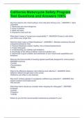 California Motorcycle Safety Program Test Questions and Answers 100&percnt;