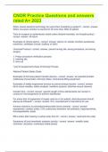 CNOR Practice Questions and answers rated A&plus; 2023