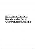 NCIC Exam Test Questions with Correct Answers Latest 2023 (Already Graded A+)