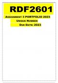 RDF2601 ASSIGNMENT 3 PORTFOLIO 2023 DETAILED ANSWERS