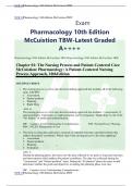 Exam Pharmacology 10th Edition McCuistion TBW-Latest Graded A++++ Pharmacology 10th Edition McCuistion TBW Pharmacology 10th Edition McCuistion TBW