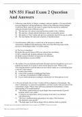 MN 551 Final Exam 2 &ndash; Question And Answers