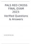 PALS RED CROSS FINAL EXAM 2023- Verified Questions & Answers