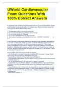 UWorld Cardiovascular Exam Questions With 100% Correct Answers