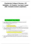 CHAMBERLAIN COLLEGE OF NURSING ATI PEDIATRIC TEST BANK 2 LATEST 2020