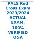 PALS Red Cross Exam 2023/2024 ACTUAL EXAM. 100% VERIFIED Q&A.