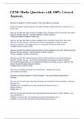 GCSE Maths Questions with 100&percnt; Correct Answers&period; 