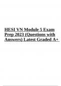 HESI VN Exam Prep Questions with Answers 2023/2024 (Already  Graded A+)