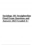 Sociology 101 Final Exam Questions and Answers 2023 (Straighterline Already Graded A+)