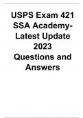  USPS Exam 421 SSA Academy- Latest Update 2023 Questions and Answers