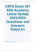 USPS Exam 421 SSA Academy Latest Update 2023-2024 Questions and Answers Rated A+