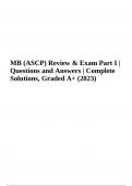 MB ASCP Review and Exam Part I | Questions and Answers | Complete Solutions (Already Graded A+ 2023)