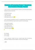 Pediatric ATI practice Exam 1 Questions and Answers 