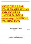 NBME CBSE REAL EXAM 200 QUESTIONS AND ANSWERS LATEST 2023-2024 (usmle step 1)MEDICAL EXAMINATION