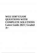 WGU D307 FINAL EXAM PREP QUESTIONS WITH COMPLETE SOLUTIONS Latest Guide 2023  (Already Graded A+)