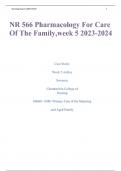 NR 566 Pharmacology For Care Of The Family, Week 1 Open Book Quiz 