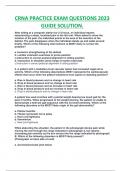CRNA PRACTICE EXAM QUESTIONS 2023  GUIDE SOLUTION&period;